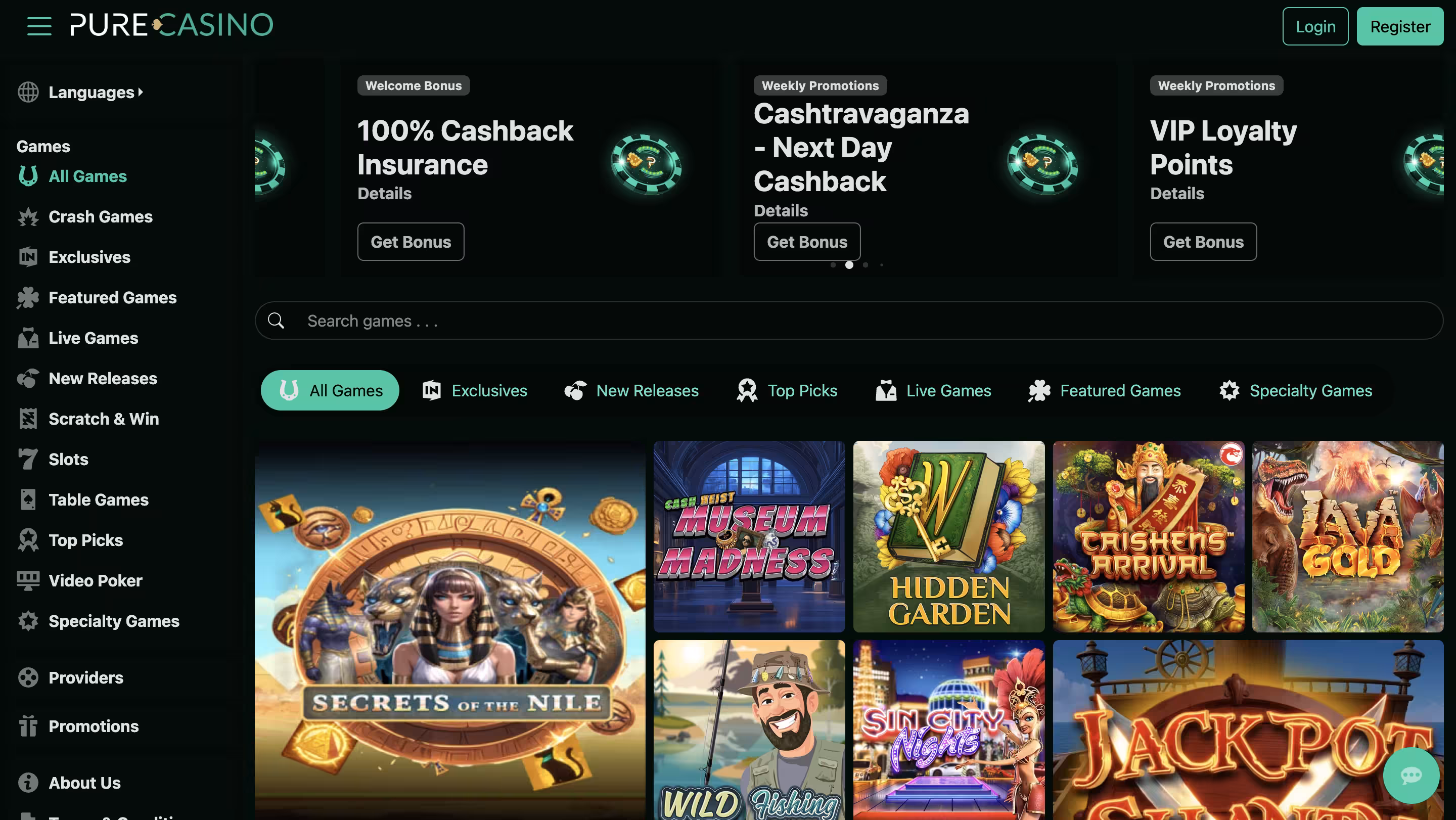 Pure Casino Australia online casino